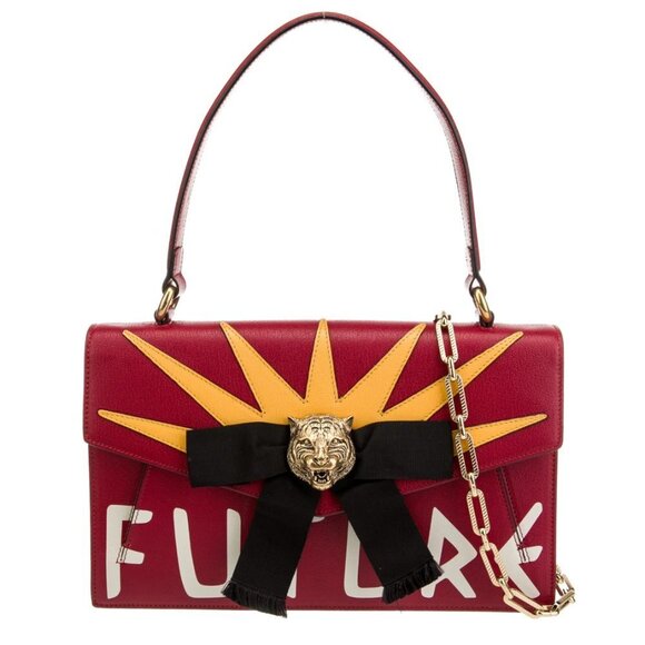 GUCCI Osiride Animalier Future Top Handle Bag bright red 2 way cross body shldr - Picture 1 of 5